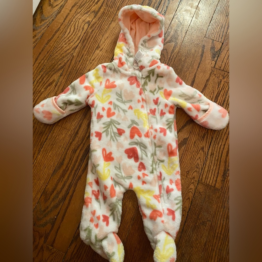 Fuzzy girls onesie